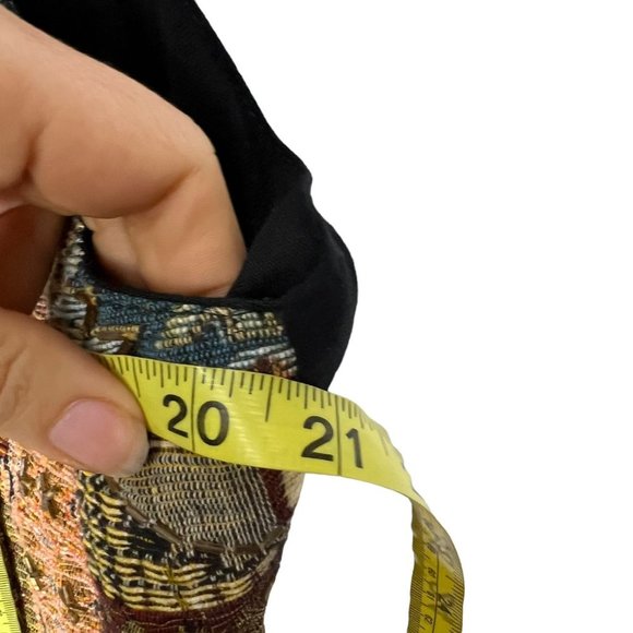 Vintage 90s Brown Tone Beaded Woven Geometric Button Up Vest Large - Picture 5 of 5